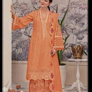 Peach Emborided Elegant Suit