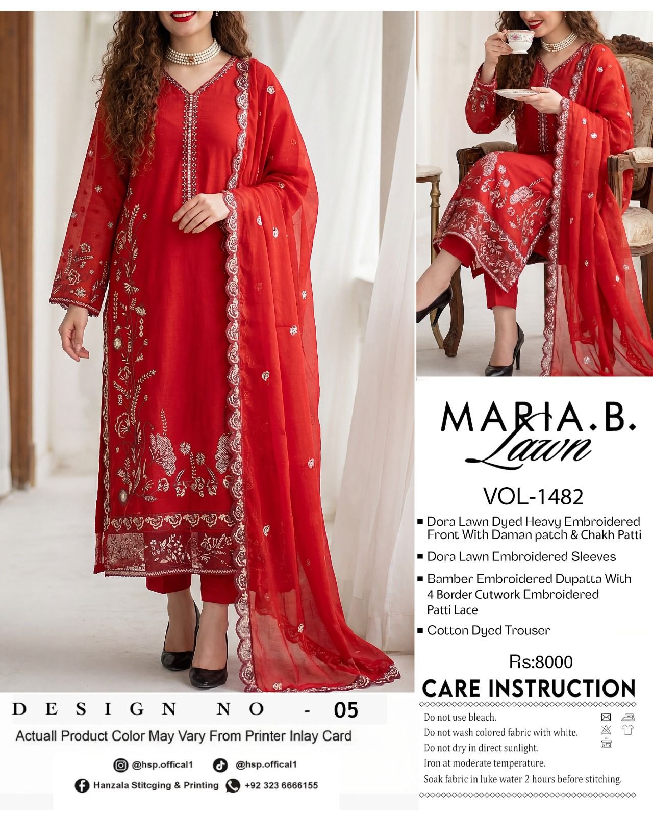 Red Embroidered Suit